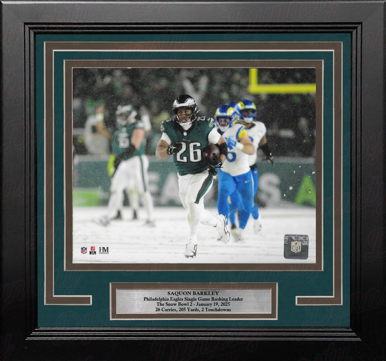 Saquon Barkley Snow Bowl Action Philadelphia Eagles 8" x 10" Framed Football Photo