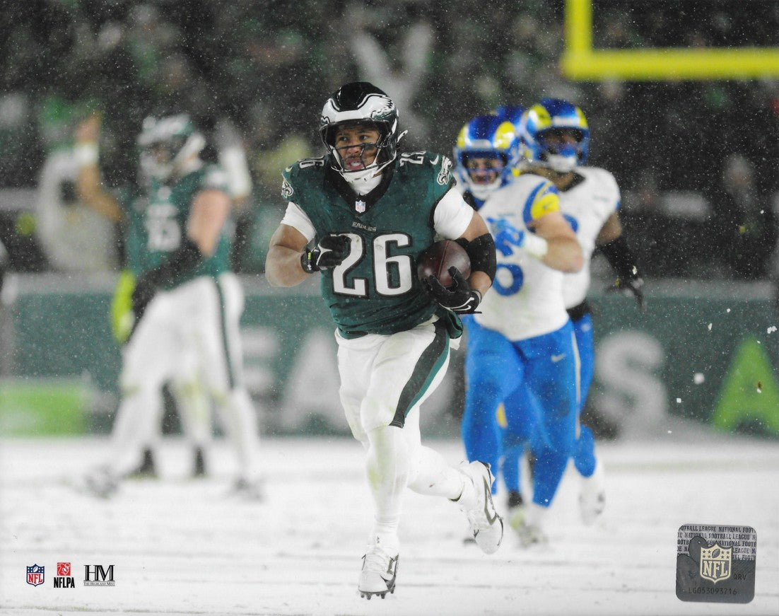 Saquon Barkley Snow Bowl Action Philadelphia Eagles 8" x 10" Football Photo