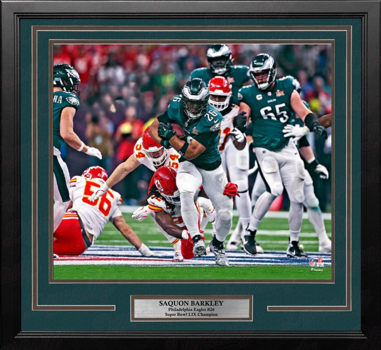 Saquon Barkley Super Bowl LIX Action Philadelphia Eagles 16" x 20" Framed Football Photo