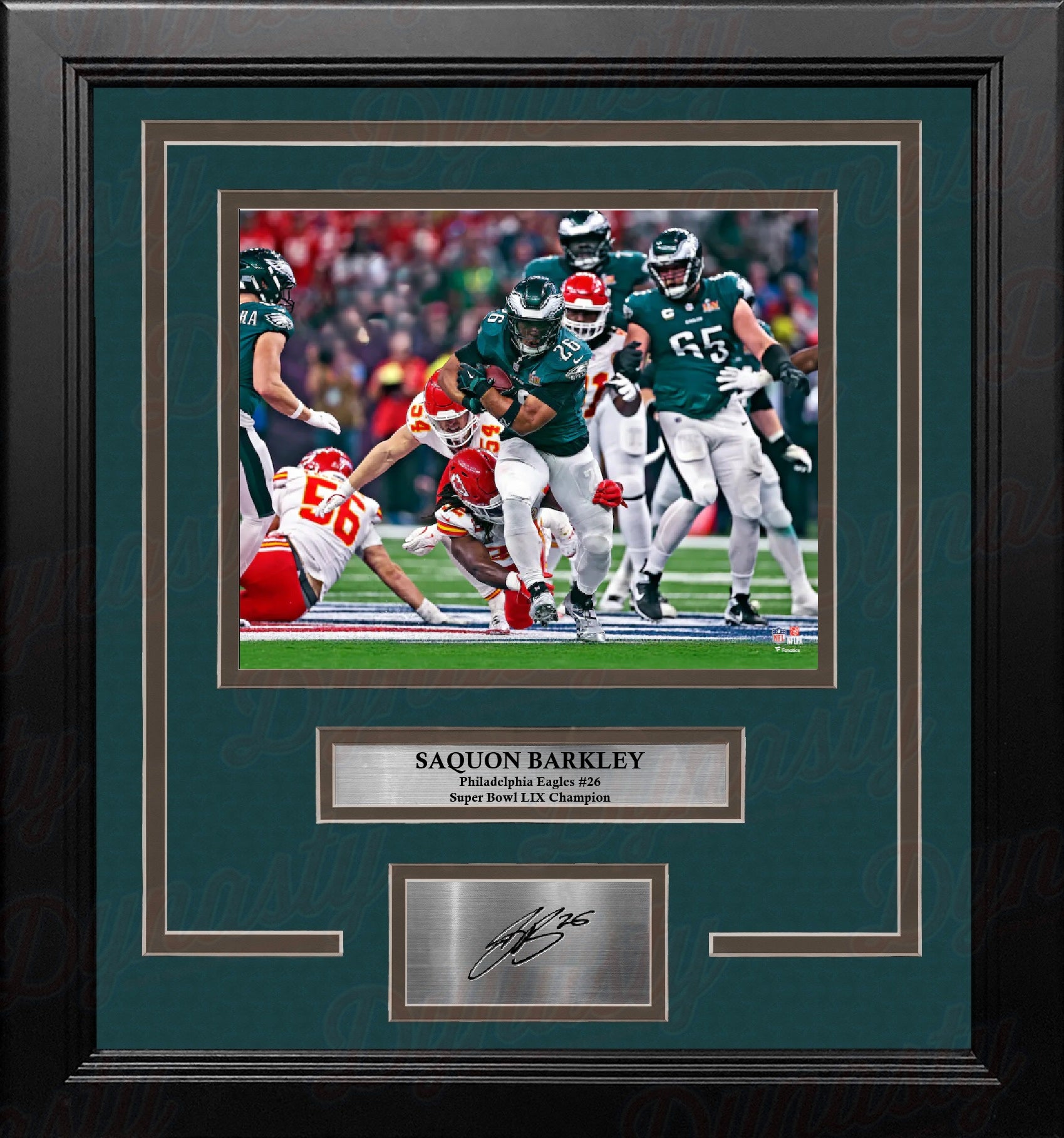Saquon Barkley Super Bowl LIX Philadelphia Eagles 16" x 20" Framed Photo with Engraved Autograph