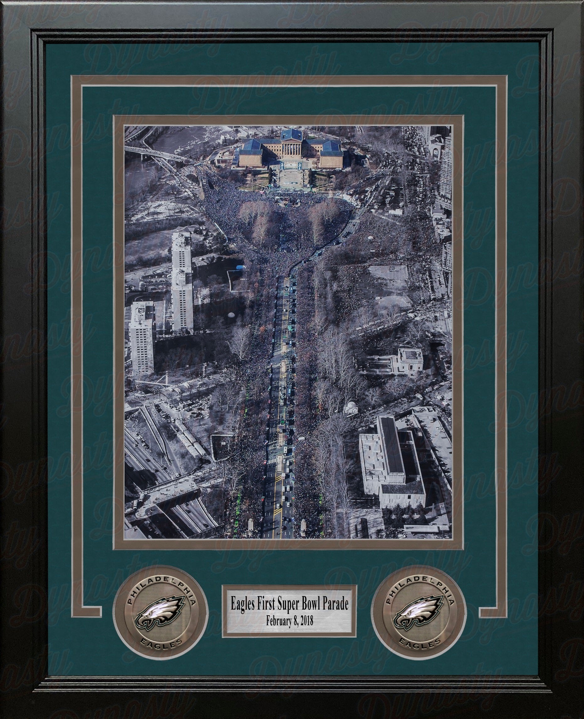 Philadelphia Eagles Super Bowl LII Champions Parade NFL Football Framed and Matted Photo