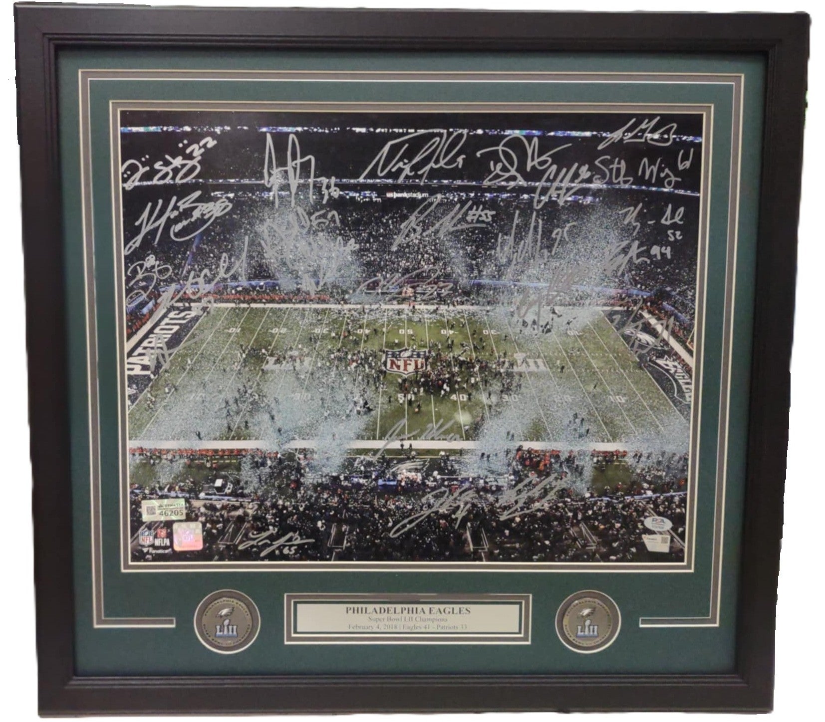 Philadelphia Eagles Super Bowl LII Champions Team-Signed 16" x 20" Framed Photo - 24 Signatures