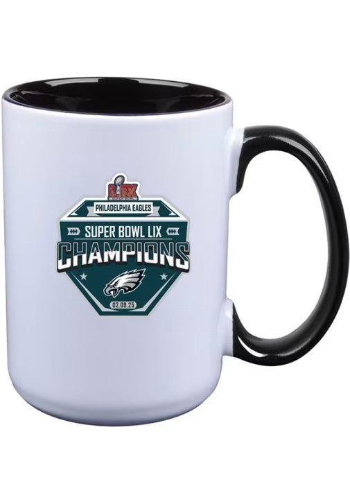 Philadelphia Eagles Super Bowl LIX Champions 15oz Inner Color Ceramic Mug - White