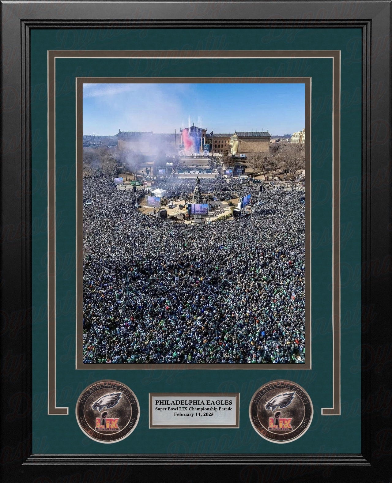Philadelphia Eagles Super Bowl LIX Champions Parade at the Art Museum 8" x 10" Framed Football Photo