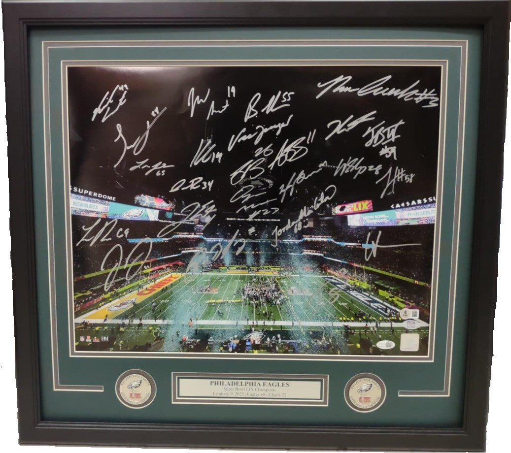 Philadelphia Eagles Super Bowl LIX Champions Team-Signed 16" x 20" Framed Photo - 24 Signatures