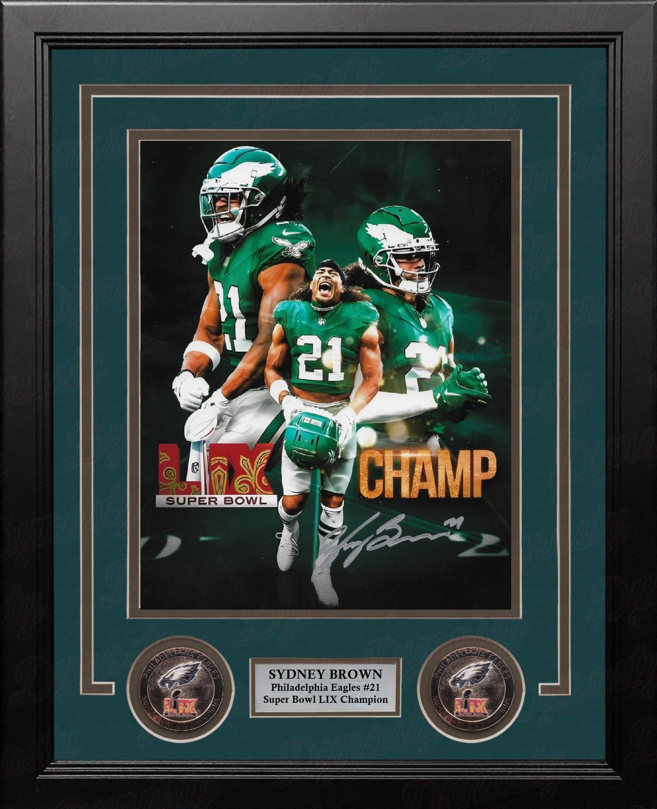 Sydney Brown Super Bowl LIX Champions Philadelphia Eagles Autographed 8" x 10" Framed Collage Photo