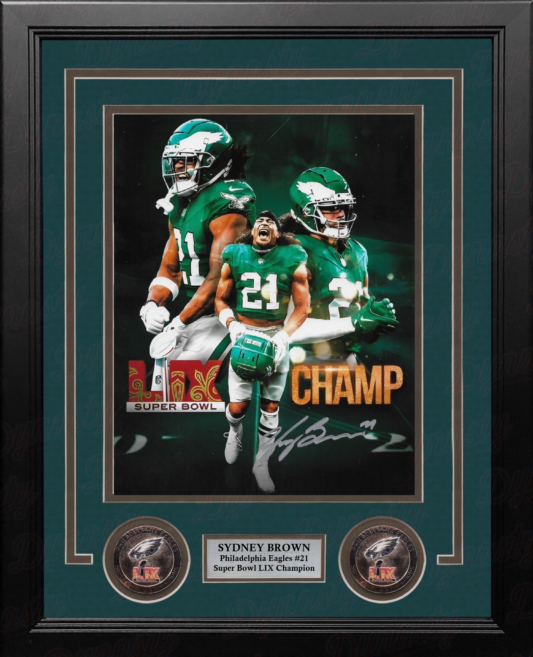 Sydney Brown Super Bowl LIX Champions Philadelphia Eagles Autographed 8" x 10" Framed Collage Photo