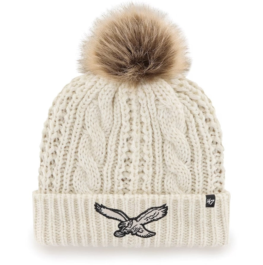 Philadelphia Eagles '47 Women's Meeko Historic Logo Cuffed Knit Hat - Cream