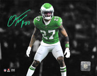 Quinyon Mitchell Kelly Green Action Philadelphia Eagles Autographed 8" x 10" Football Photo - Dynasty Sports & Framing 