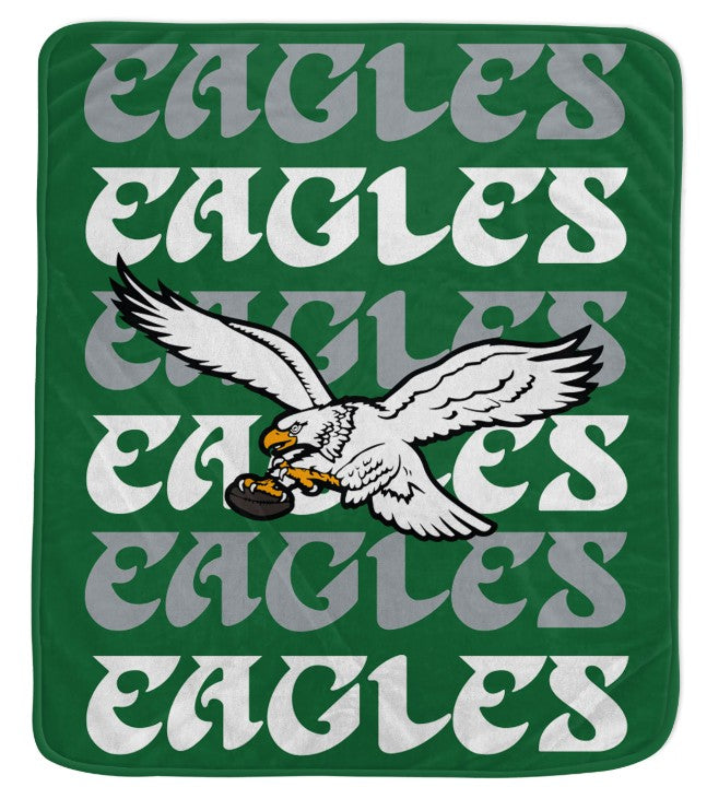 Philadelphia Eagles Throwback 60" x 70" Repeat Refresh Premium Plush Throw Blanket