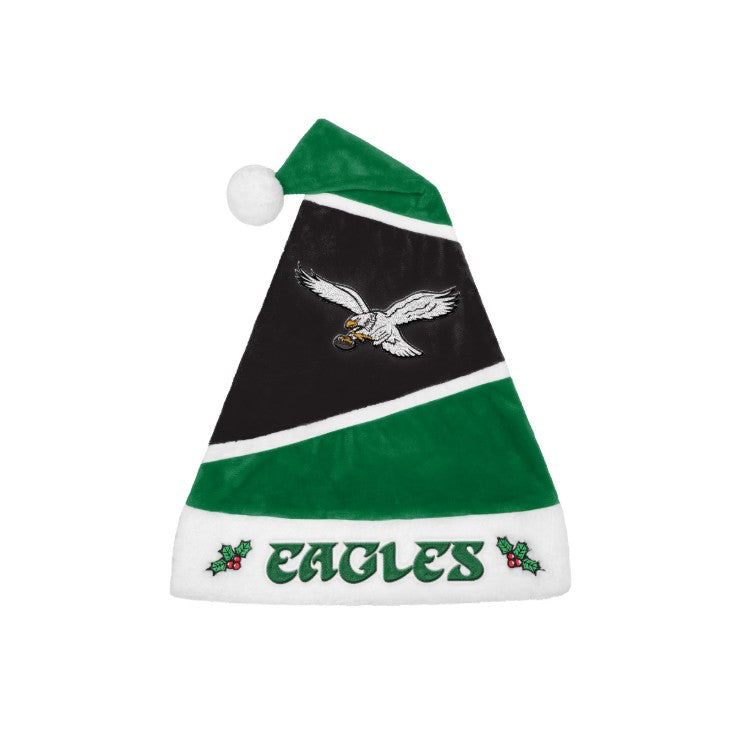 Philadelphia Eagles Throwback Kelly Green Embroidered Santa Hat