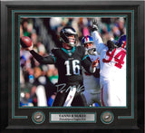 Tanner McKee in Black Philadelphia Eagles Autographed 16" x 20" Framed Football Photo - Dynasty Sports & Framing 