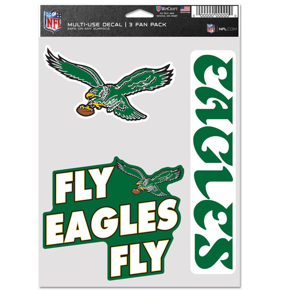 Philadelphia Eagles Throwback 3-Piece Fan Multi Use Decal Set