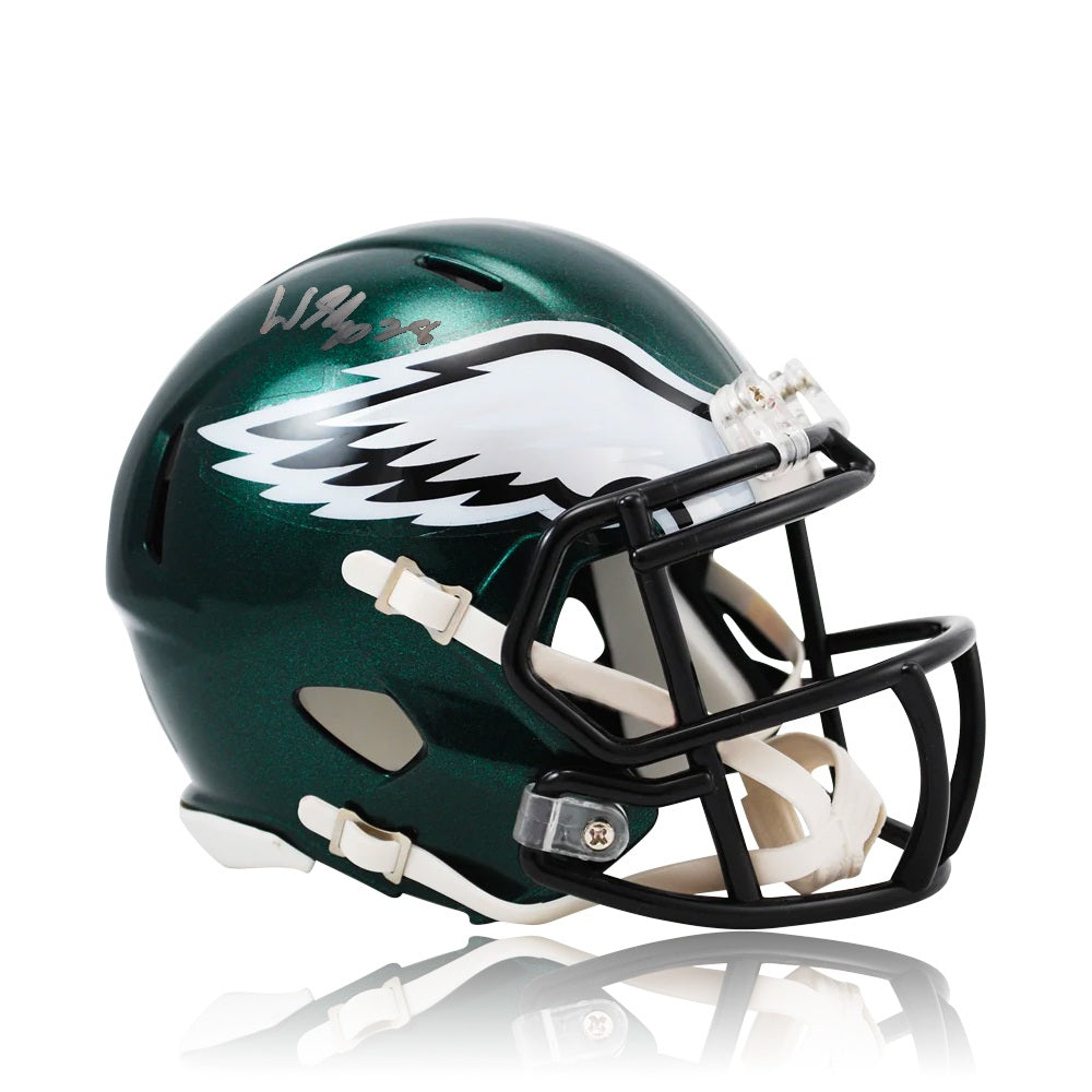Will Shipley Philadelphia Eagles Autographed Football Mini-Helmet