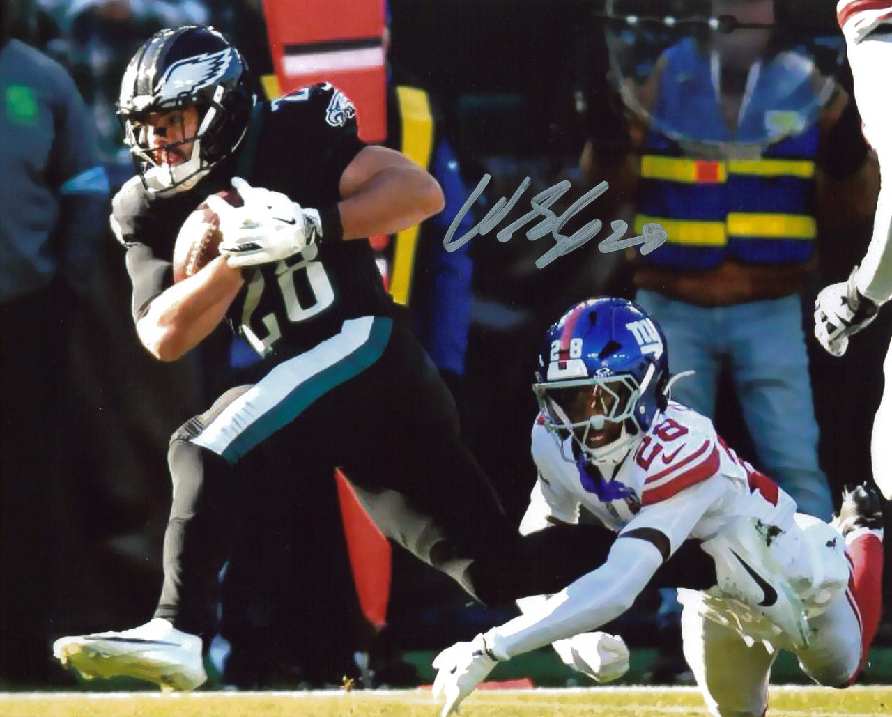 Will Shipley in Black Philadelphia Eagles Autographed 8" x 10" Football Photo