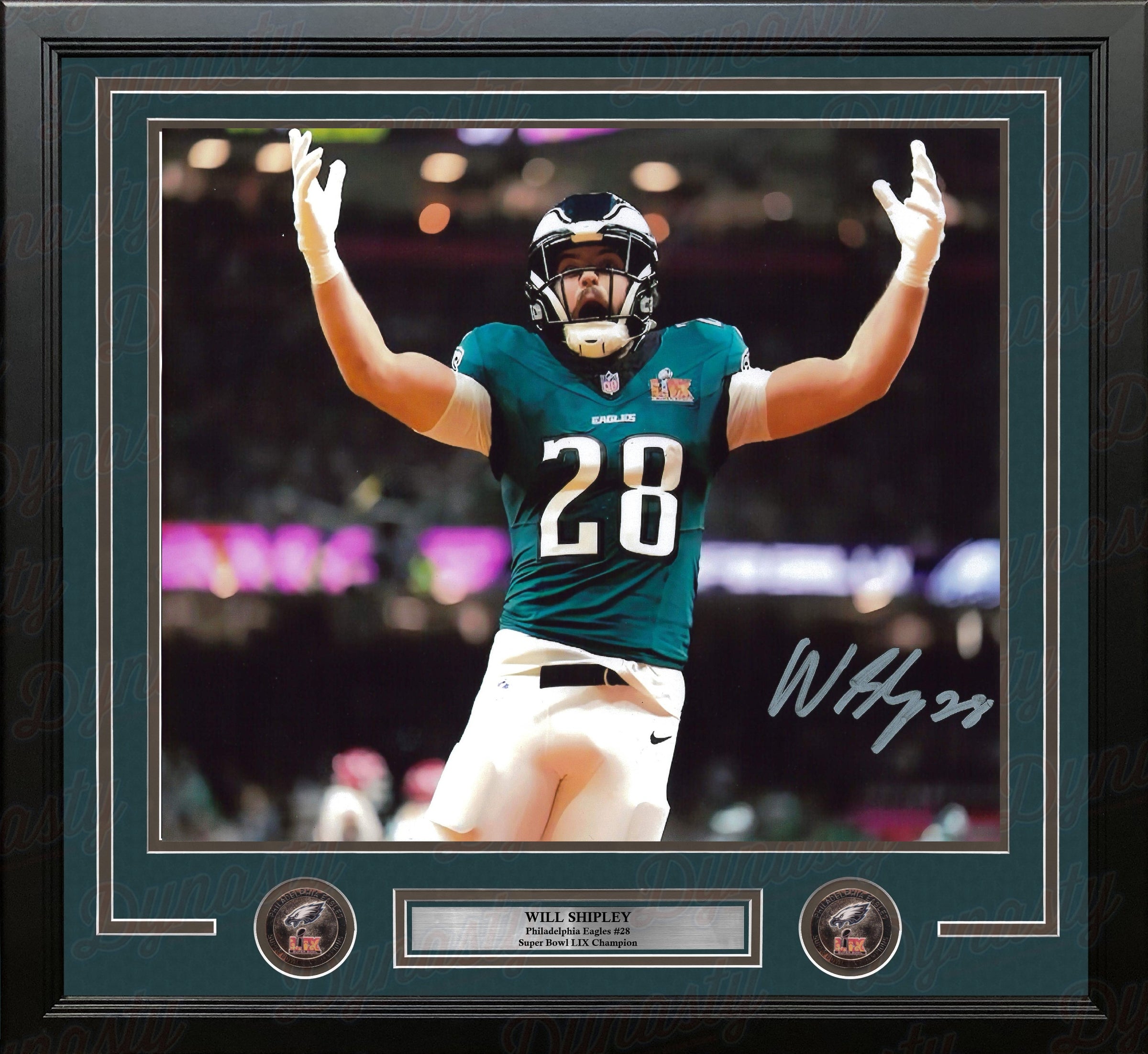 Will Shipley Super Bowl LIX Philadelphia Eagles Autographed 11" x 14" Framed Football Photo