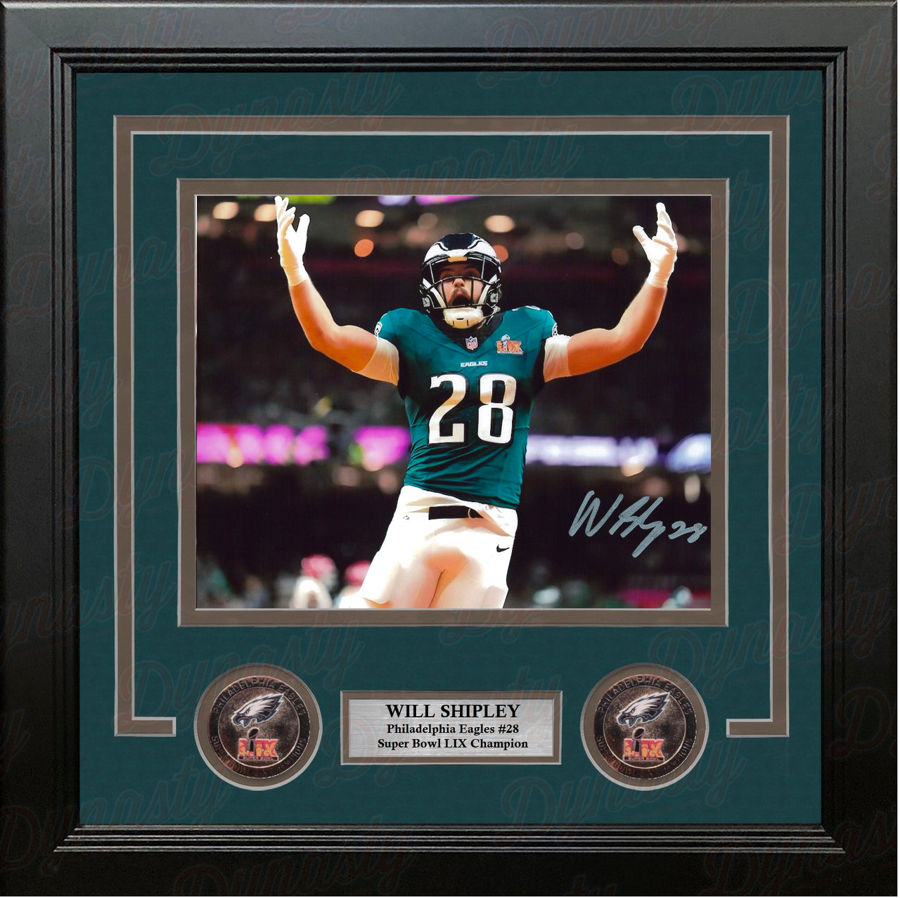 Will Shipley Super Bowl LIX Philadelphia Eagles Autographed 8" x 10" Framed Football Photo