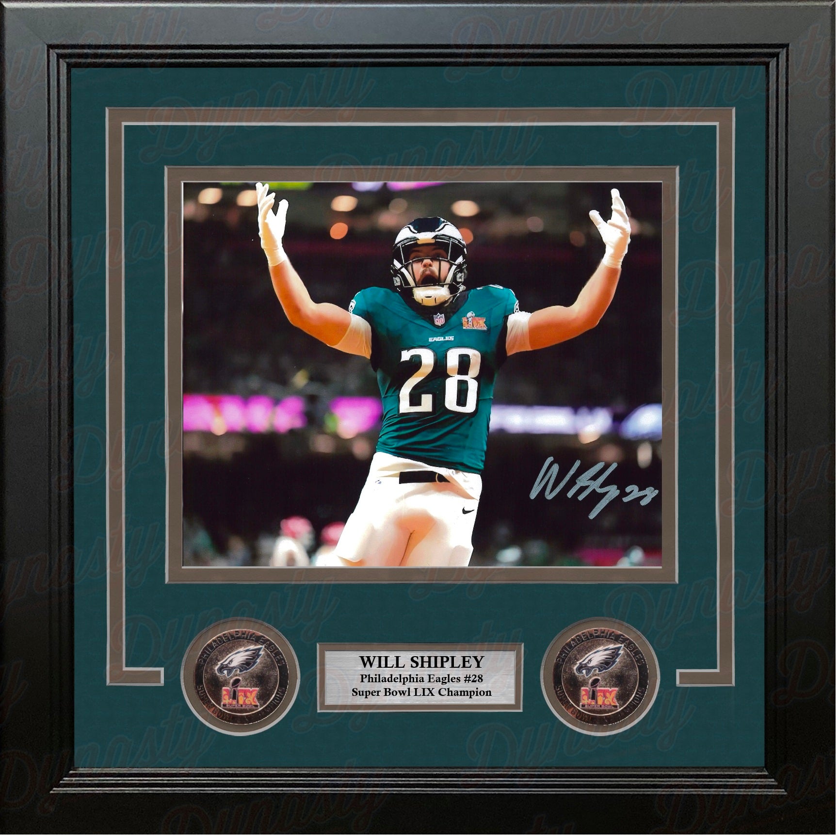 Will Shipley Super Bowl LIX Philadelphia Eagles Autographed 8" x 10" Framed Football Photo