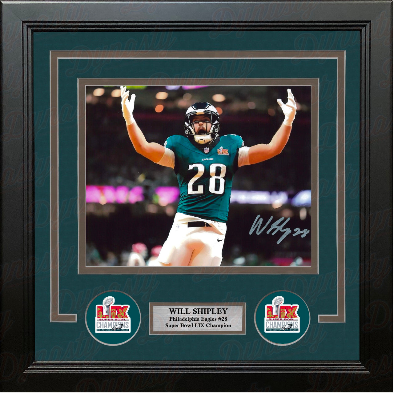 Will Shipley Super Bowl LIX Philadelphia Eagles Autographed 8" x 10" Framed Football Photo
