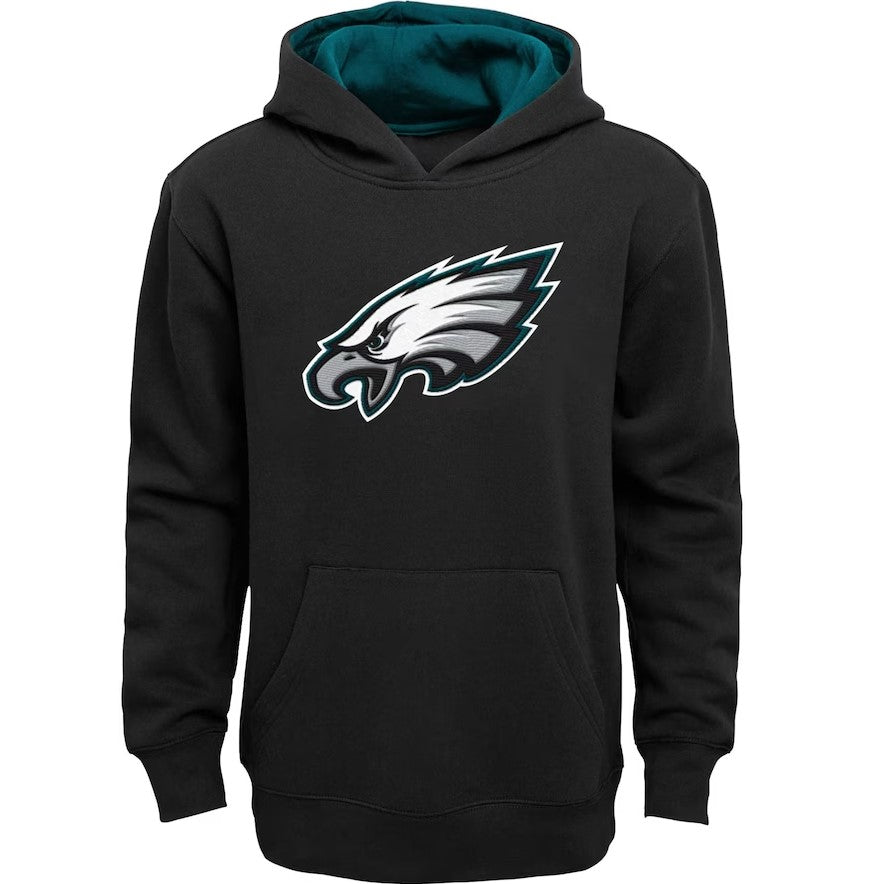 Philadelphia Eagles Youth Prime Pullover Hoodie - Black