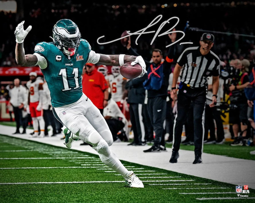 AJ Brown Super Bowl LIX Action Philadelphia Eagles Autographed 11" x 14" Football Photo