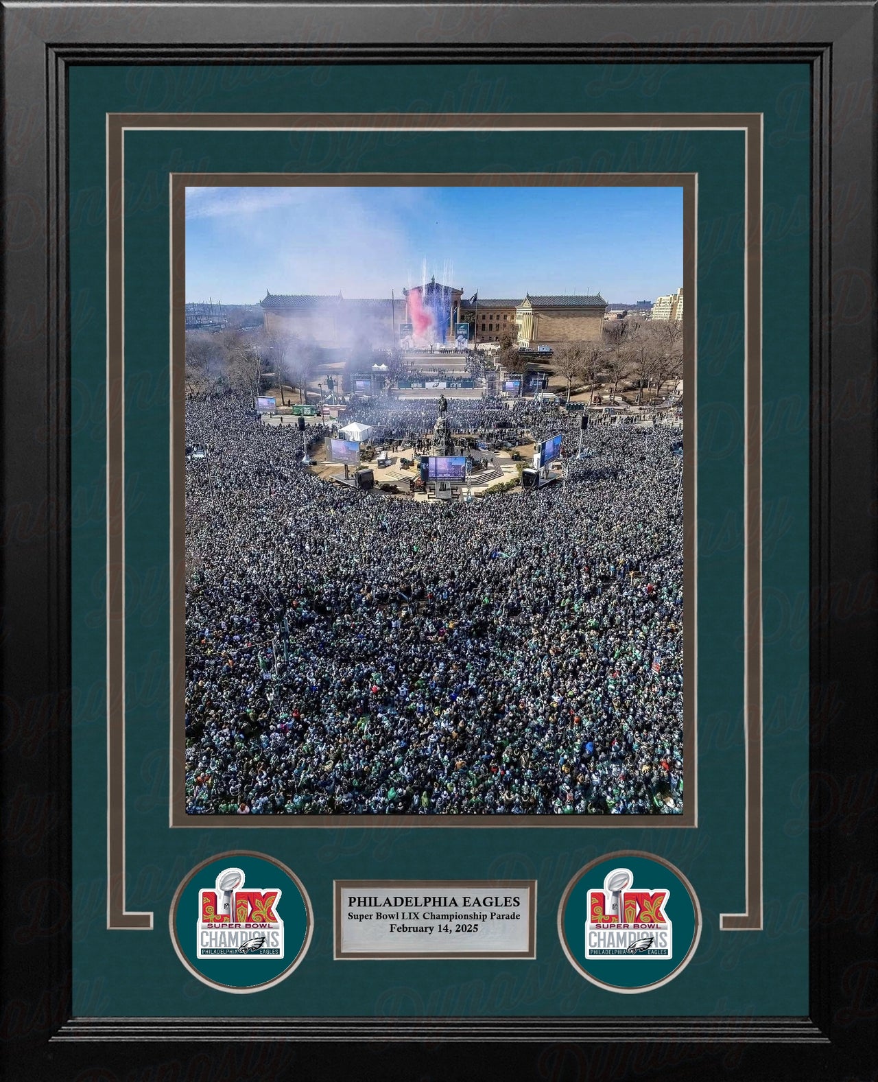 Philadelphia Eagles Super Bowl LIX Champions Parade at the Art Museum 8" x 10" Framed Football Photo