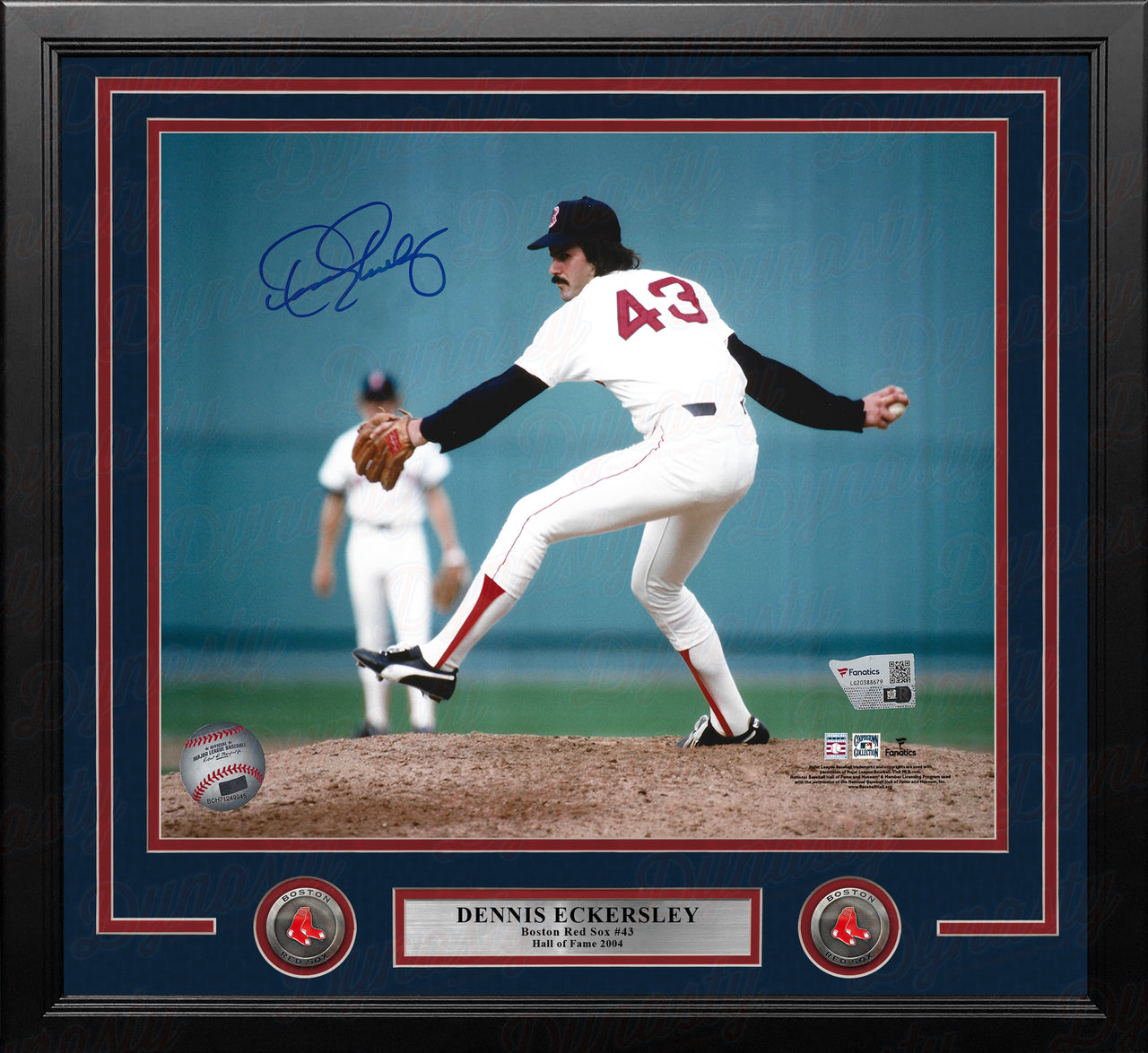 Dennis Eckersley in Action Boston Red Sox Autographed 11" x 14" Framed Baseball Photo - Dynasty Sports & Framing 