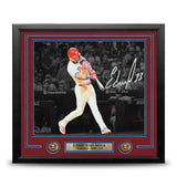 Edmundo Sosa Swing Autographed Philadelphia Phillies 8" x 10" Framed Blackout Baseball Photo - Dynasty Sports & Framing 