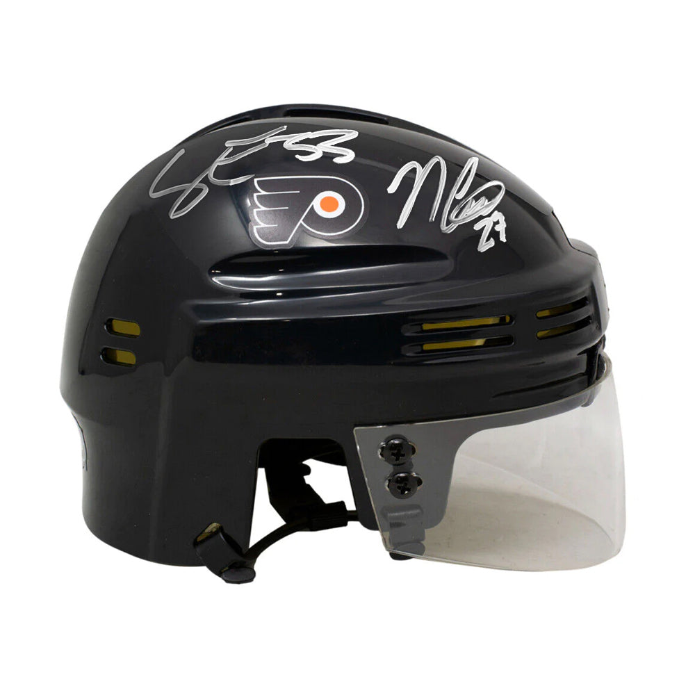 Noah Cates & Samuel Ersson Philadelphia Flyers Autographed NHL Hockey Bauer Mini-Helmet