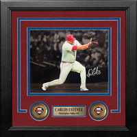 Carlos Estevez Kamehameha Pose Autographed Philadelphia Phillies 8" x 10" Framed Blackout Photo