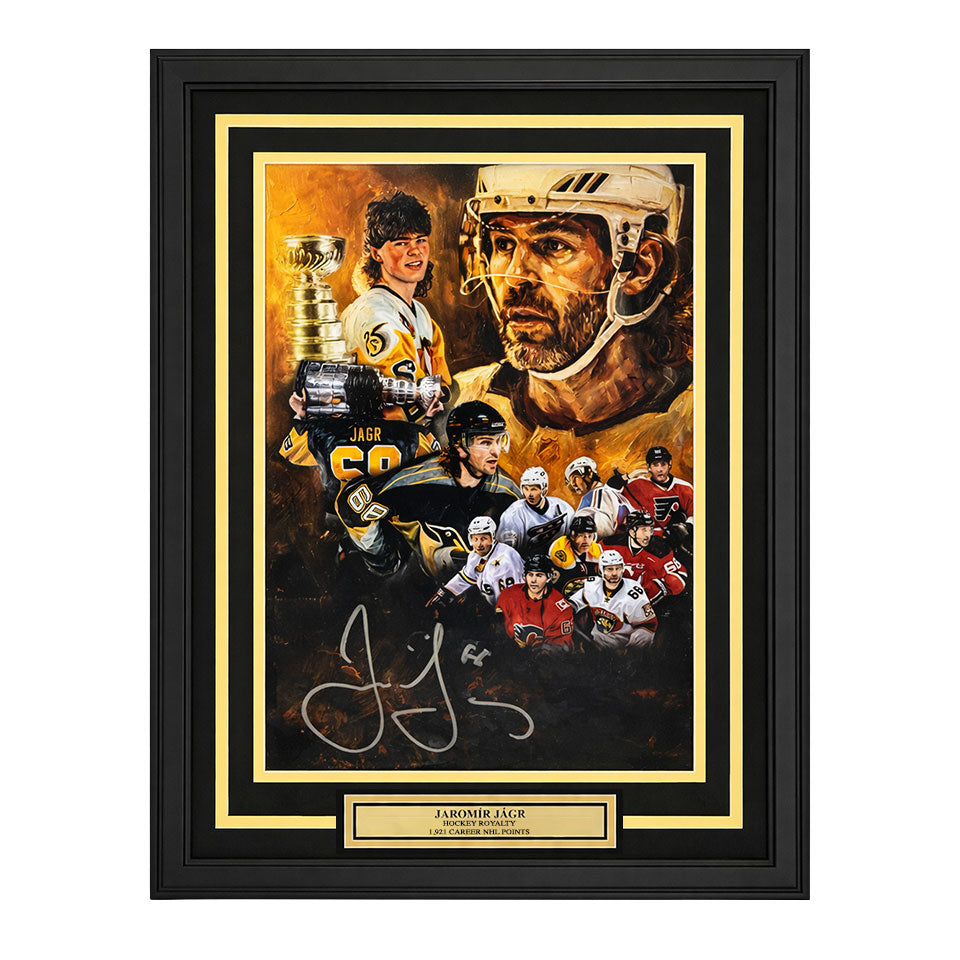 Jaromir Jagr Autographed Exclusive Dynasty Collage Framed 16" x 20" Print