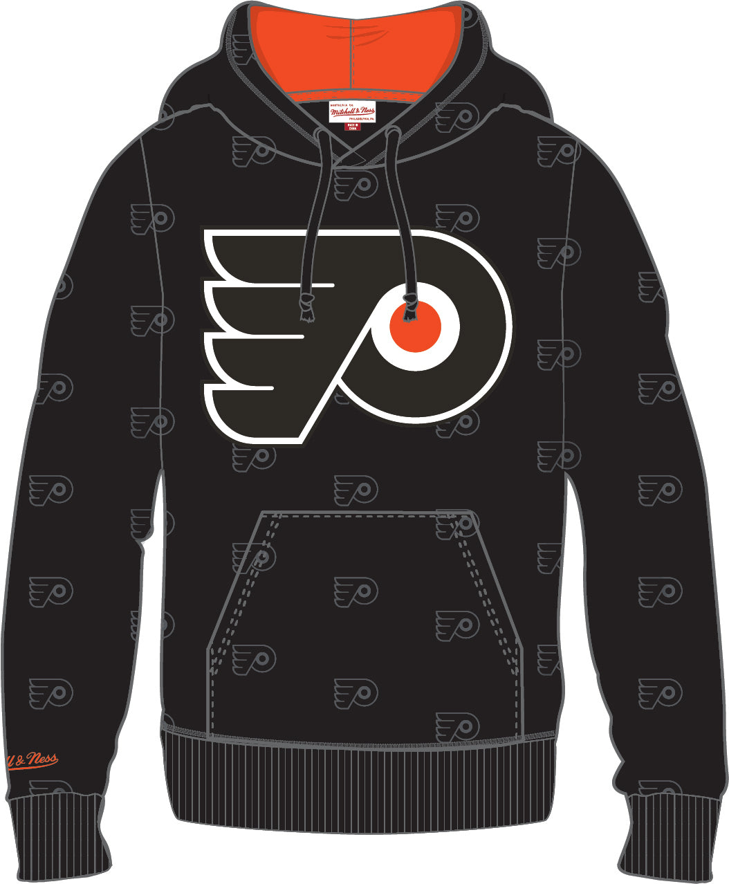 Philadelphia Flyers Mitchell & Ness All Over Print Fleece Hoodie