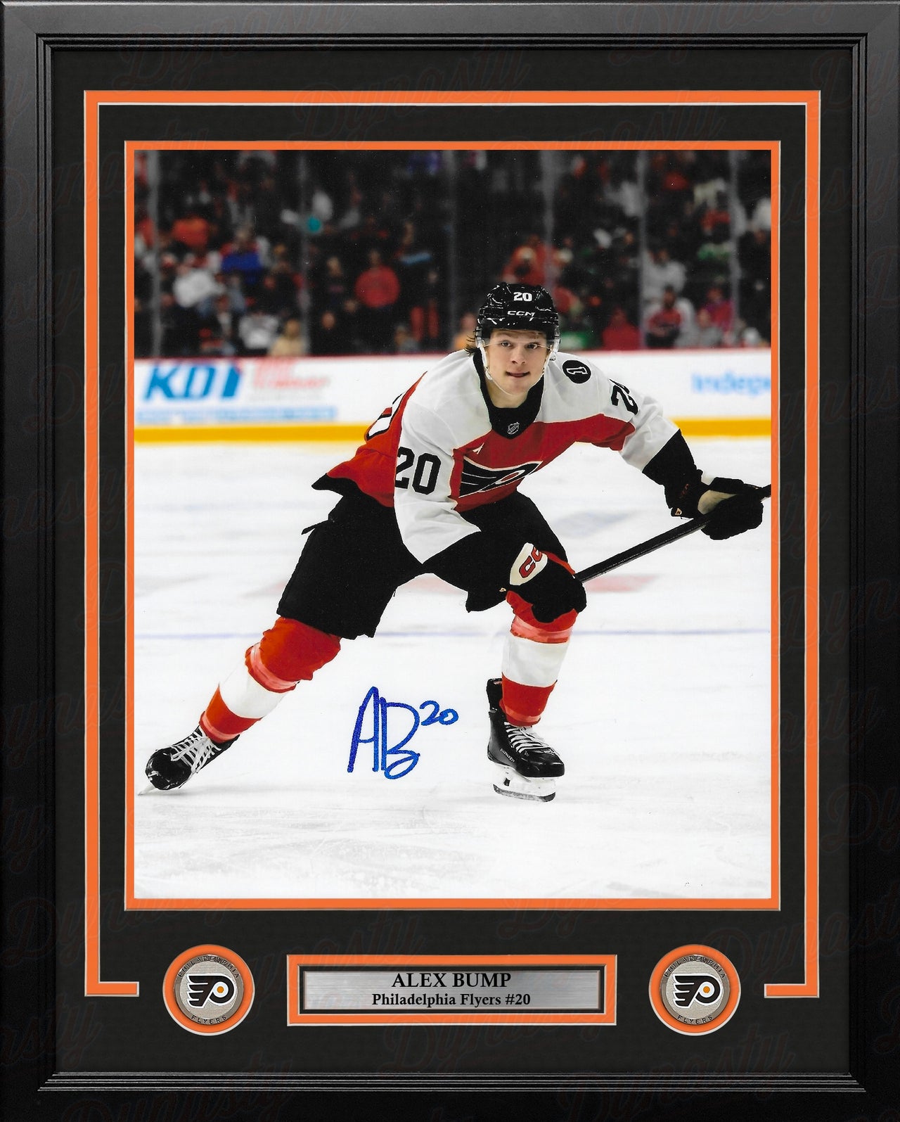 Alex Bump in Action Philadelphia Flyers Autographed 11" x 14" Framed Hockey Photo