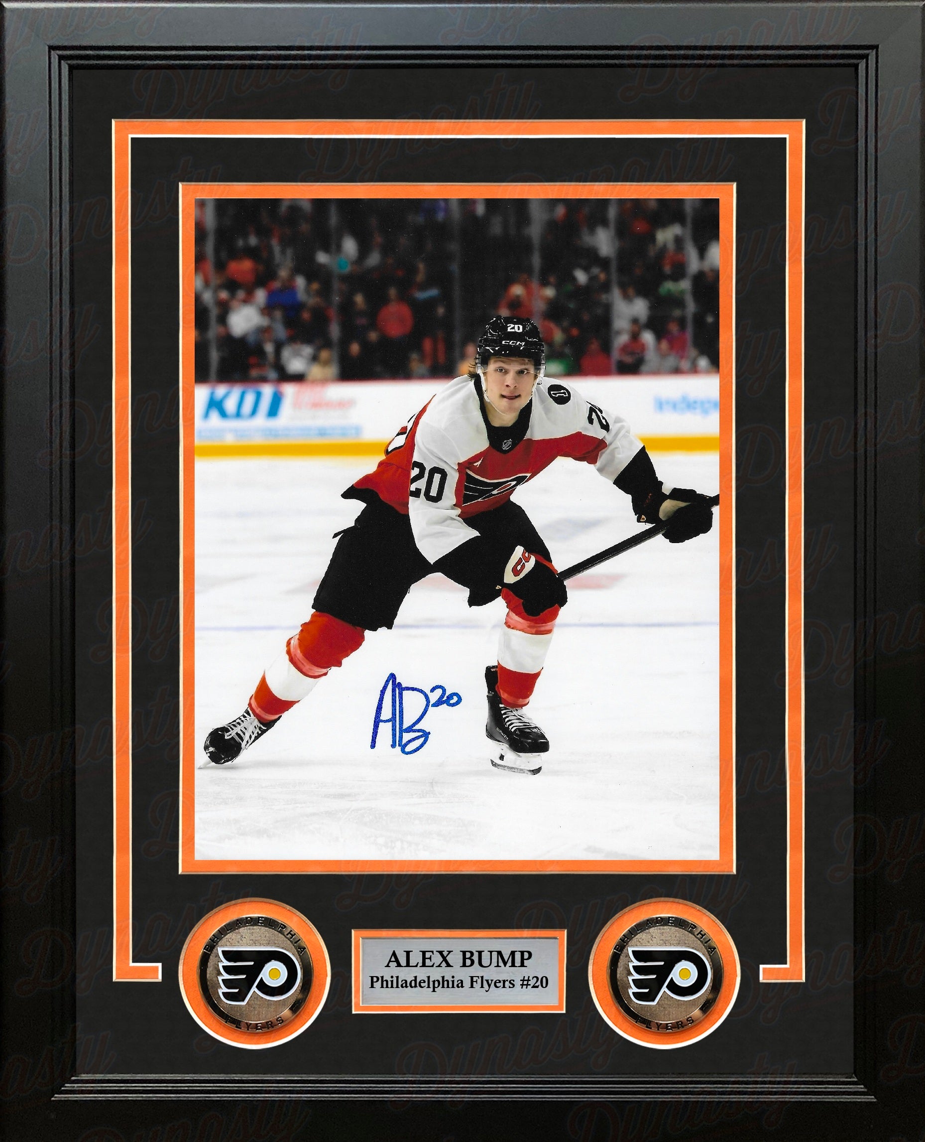 Alex Bump in Action Philadelphia Flyers Autographed 8" x 10" Framed Hockey Photo