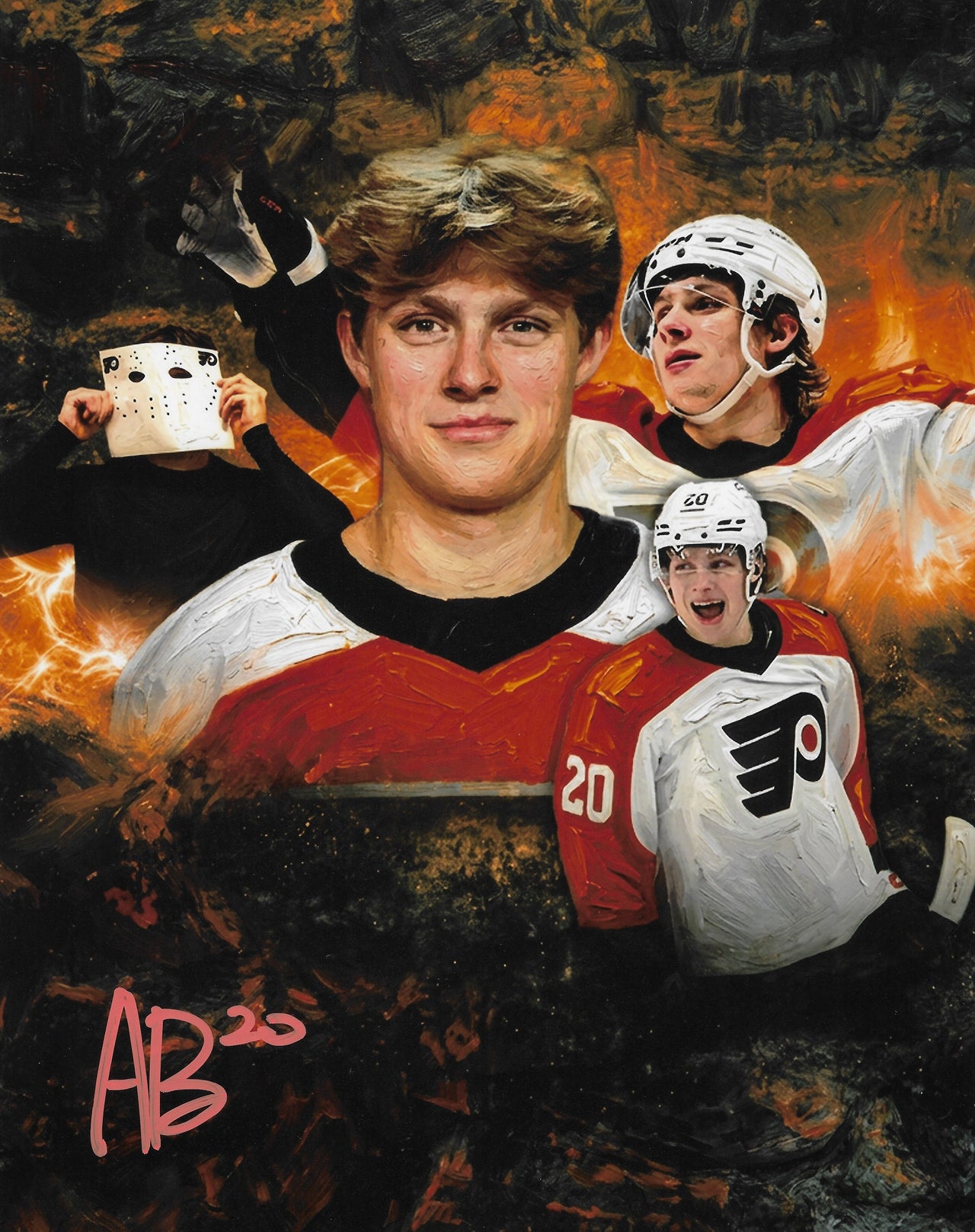 Alex Bump Philadelphia Flyers Autographed 8" x 10" Collage Hockey Photo (Orange)