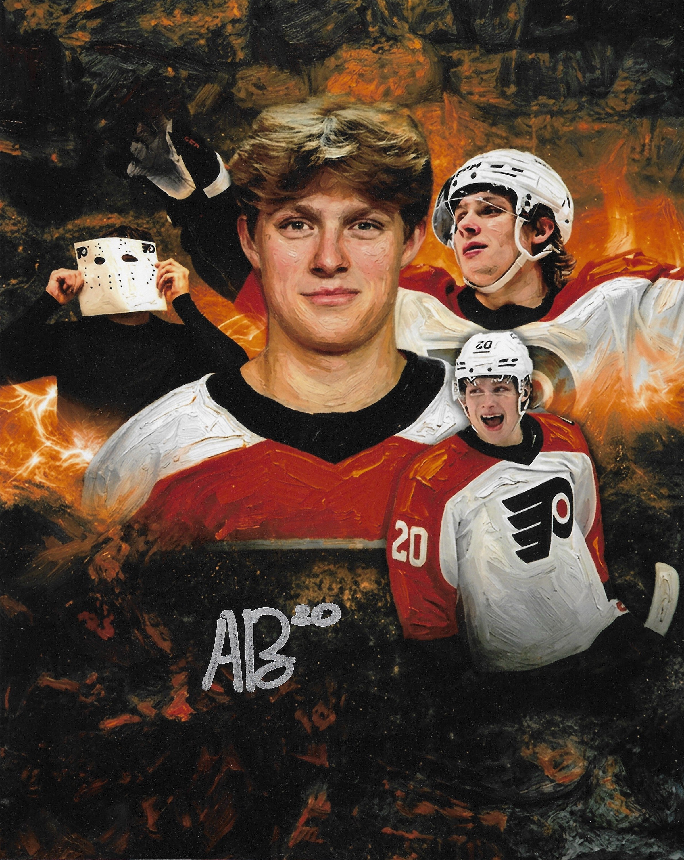 Alex Bump Philadelphia Flyers Autographed 11" x 14" Collage Hockey Photo (Silver)