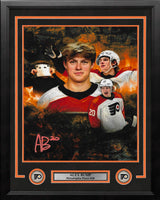 Alex Bump Philadelphia Flyers Autographed 11" x 14" Framed Collage Hockey Photo (Orange) - Dynasty Sports & Framing 