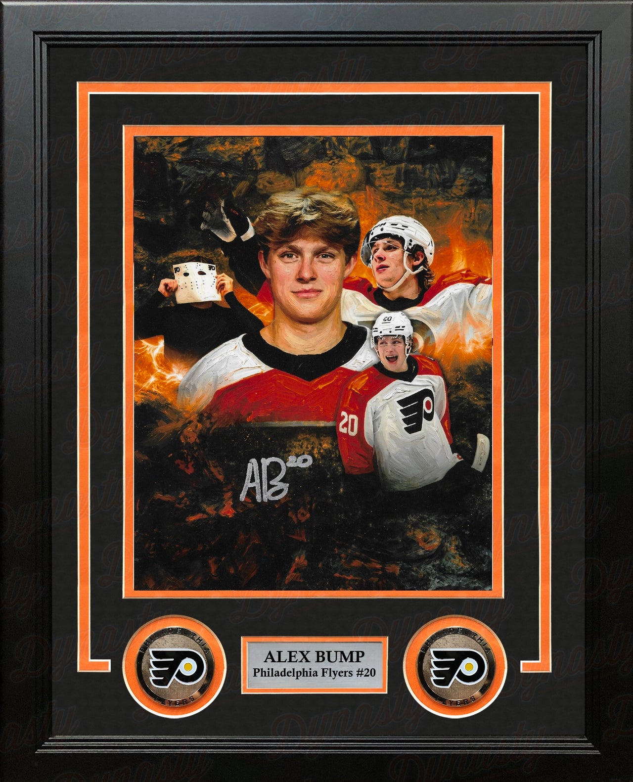 Alex Bump Philadelphia Flyers Autographed 8" x 10" Framed Collage Hockey Photo (Silver)