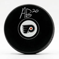 Alex Bump Philadelphia Flyers Autographed Logo Hockey Puck - Dynasty Sports & Framing 