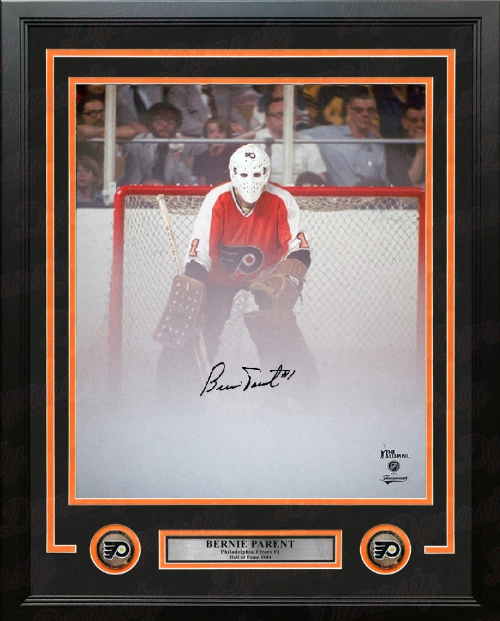 Bernie Parent Fog Game Philadelphia Flyers Autographed 16" x 20" Framed Hockey Photo