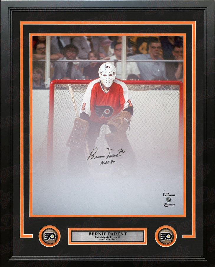 Bernie Parent Fog Game Philadelphia Flyers Autographed 16" x 20" Framed Hockey Photo - Hall of Fame