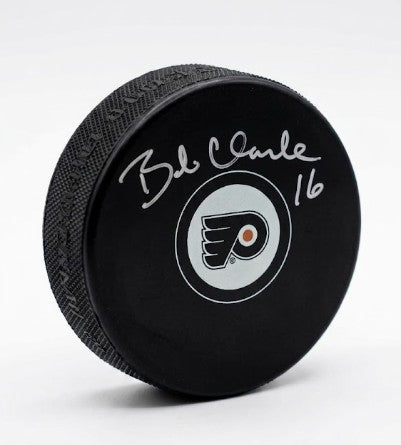 Bob Clarke Autographed Philadelphia Flyers Hockey Logo Puck