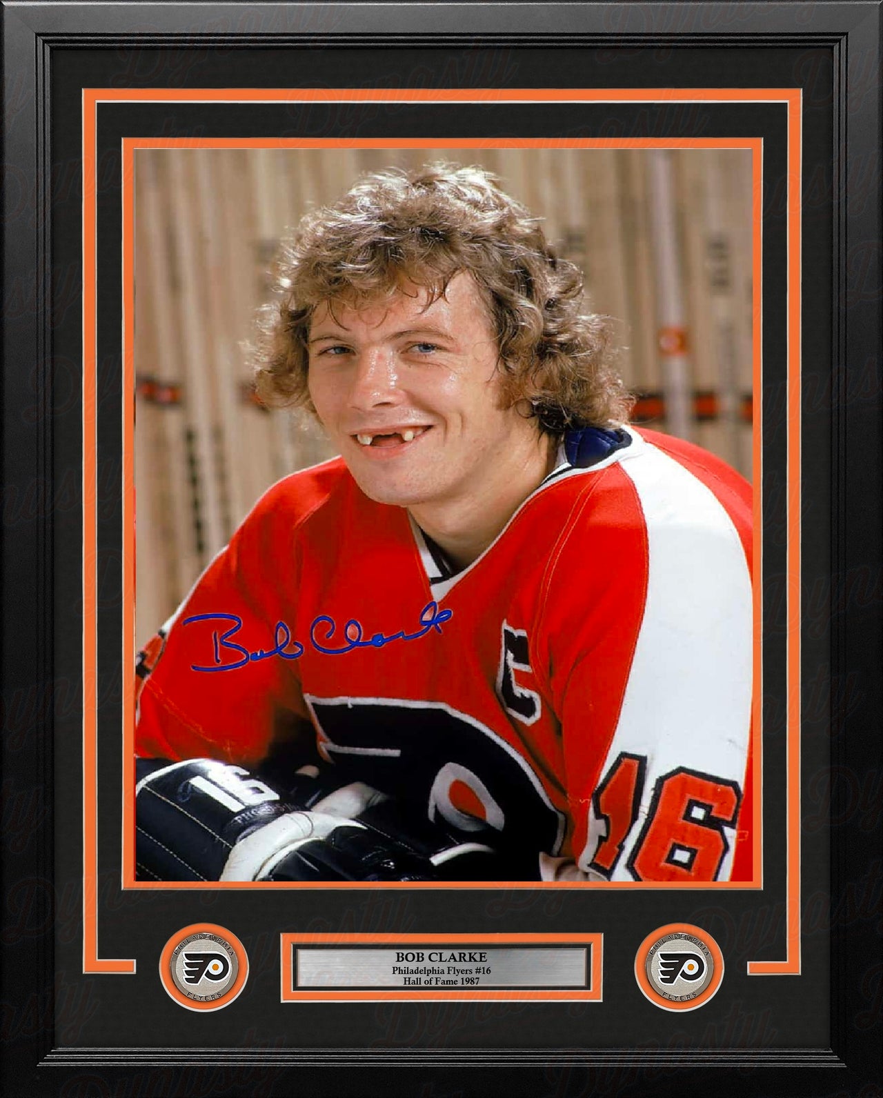Bob Clarke Philadelphia Flyers "The Smile" Autographed 11"x14" Framed Photo