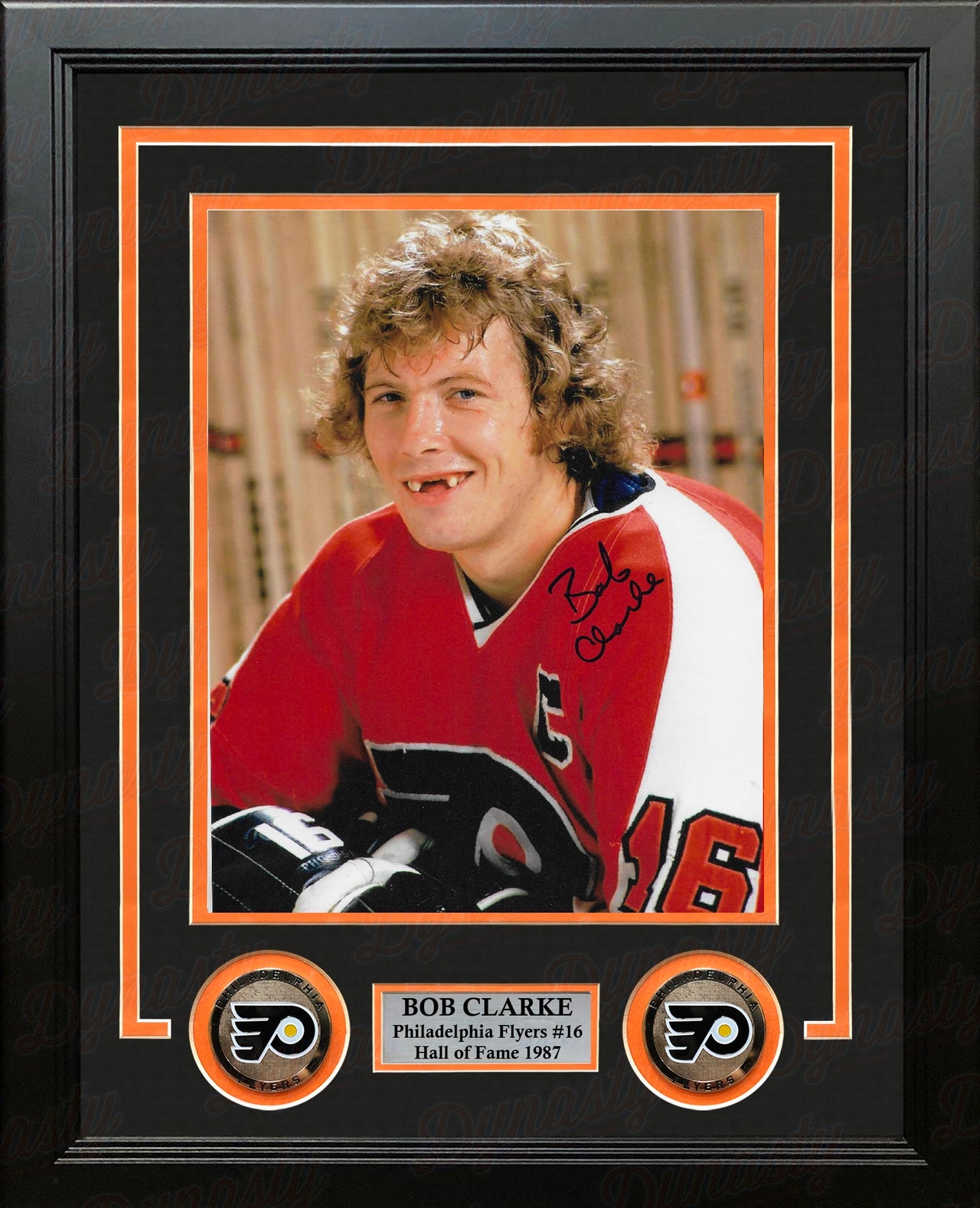 Bob Clarke Toothless Smile Philadelphia Flyers Autographed 8" x 10" Framed Hockey Photo