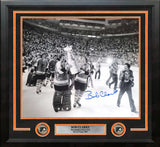 Bob Clarke Stanley Cup Celebration Philadelphia Flyers Autographed 11" x 14" Framed Hockey Photo - Dynasty Sports & Framing 