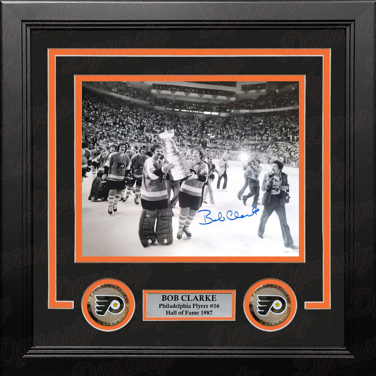 Bob Clarke Philadelphia Flyers Stanley Cup Celebration Autographed 8"x10" Framed Photo