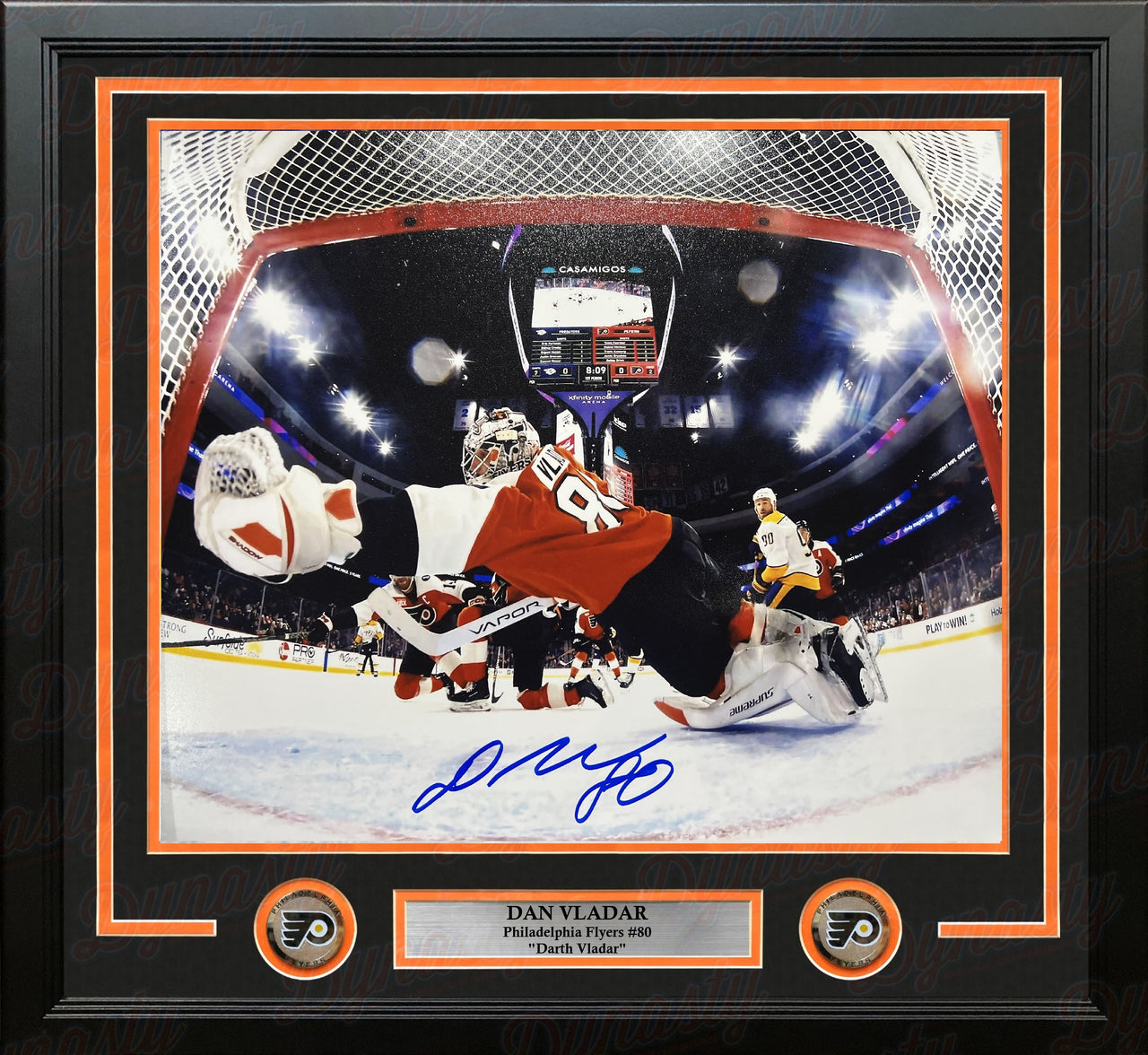 Dan Vladar Philadelphia Flyers Diving Save Autographed 11" x 14" Framed Hockey Photo