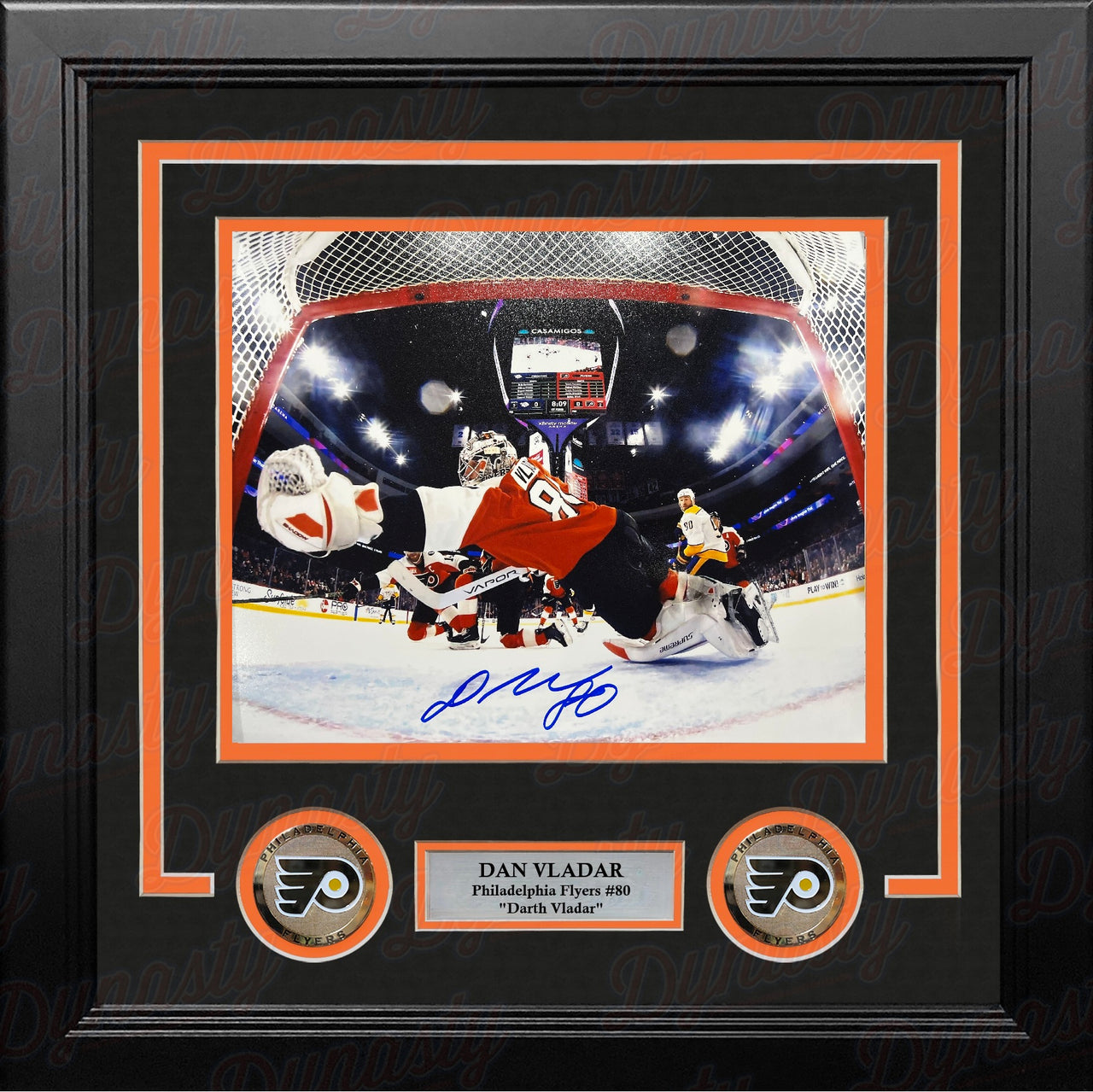 Dan Vladar Philadelphia Flyers Diving Save Autographed 8" x 10" Framed Hockey Photo