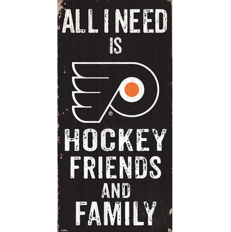 Philadelphia Flyers Hockey, Friends, & Family Wood Sign