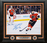 Jamie Drysdale with Vladar Philadelphia Flyers Autographed 16" x 20" Framed Hockey Photo - Dynasty Sports & Framing 